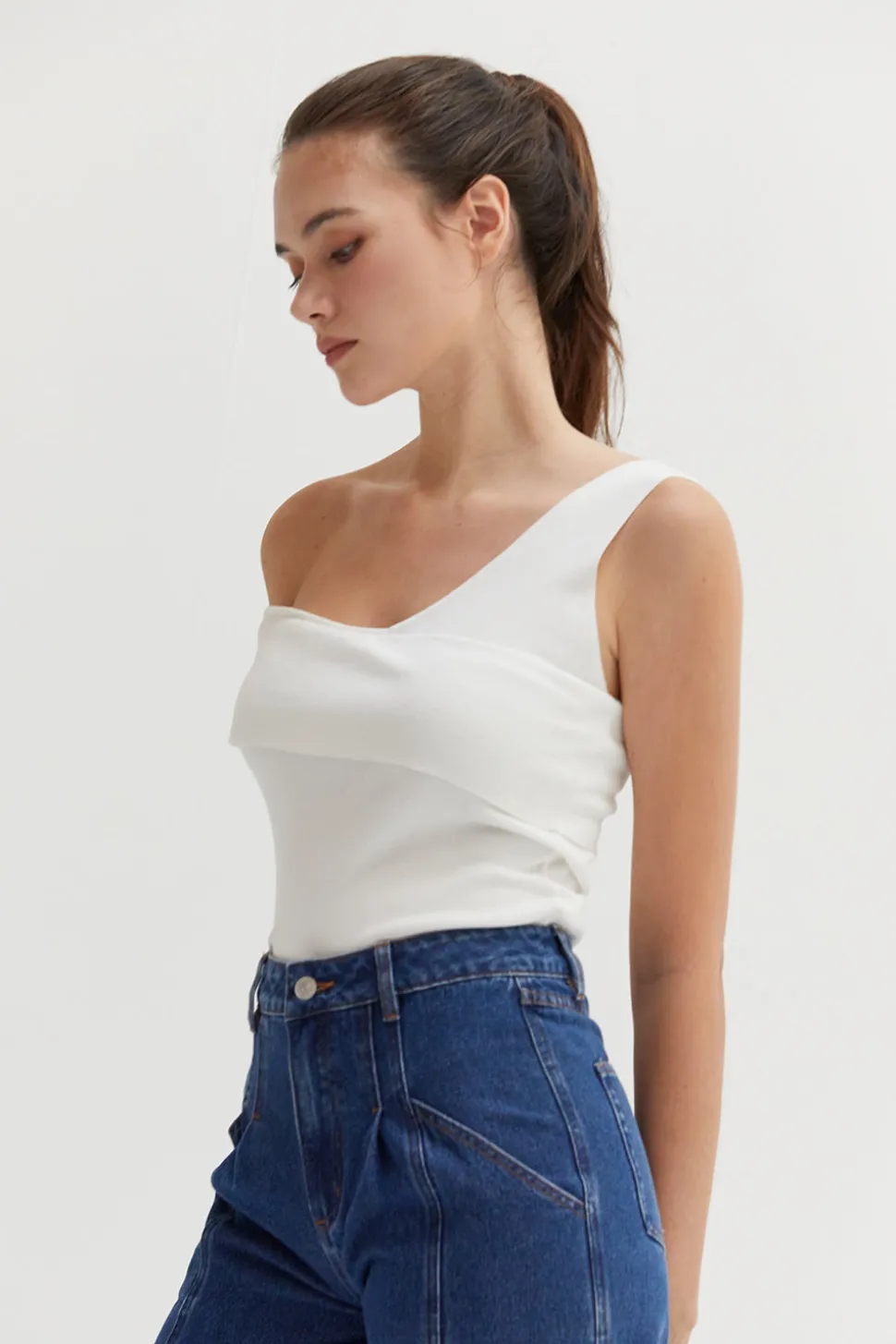 Micah One Shoulder Knit Top