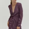Monique Textured Satin Midi Dress