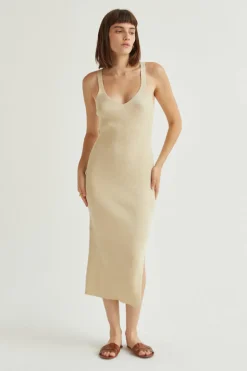 Monnie Ribbed Knit Midi Dress
