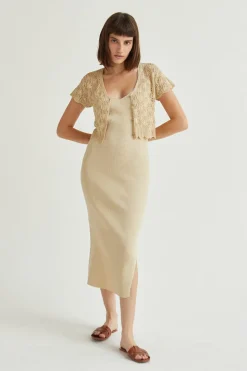 Monnie Ribbed Knit Midi Dress