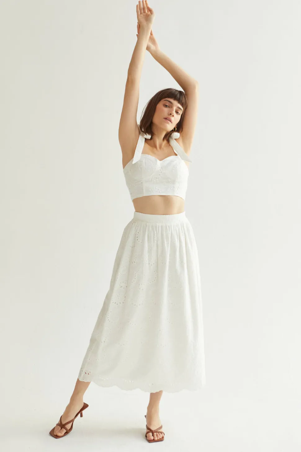 Raylene Eyelet Midi Skirt