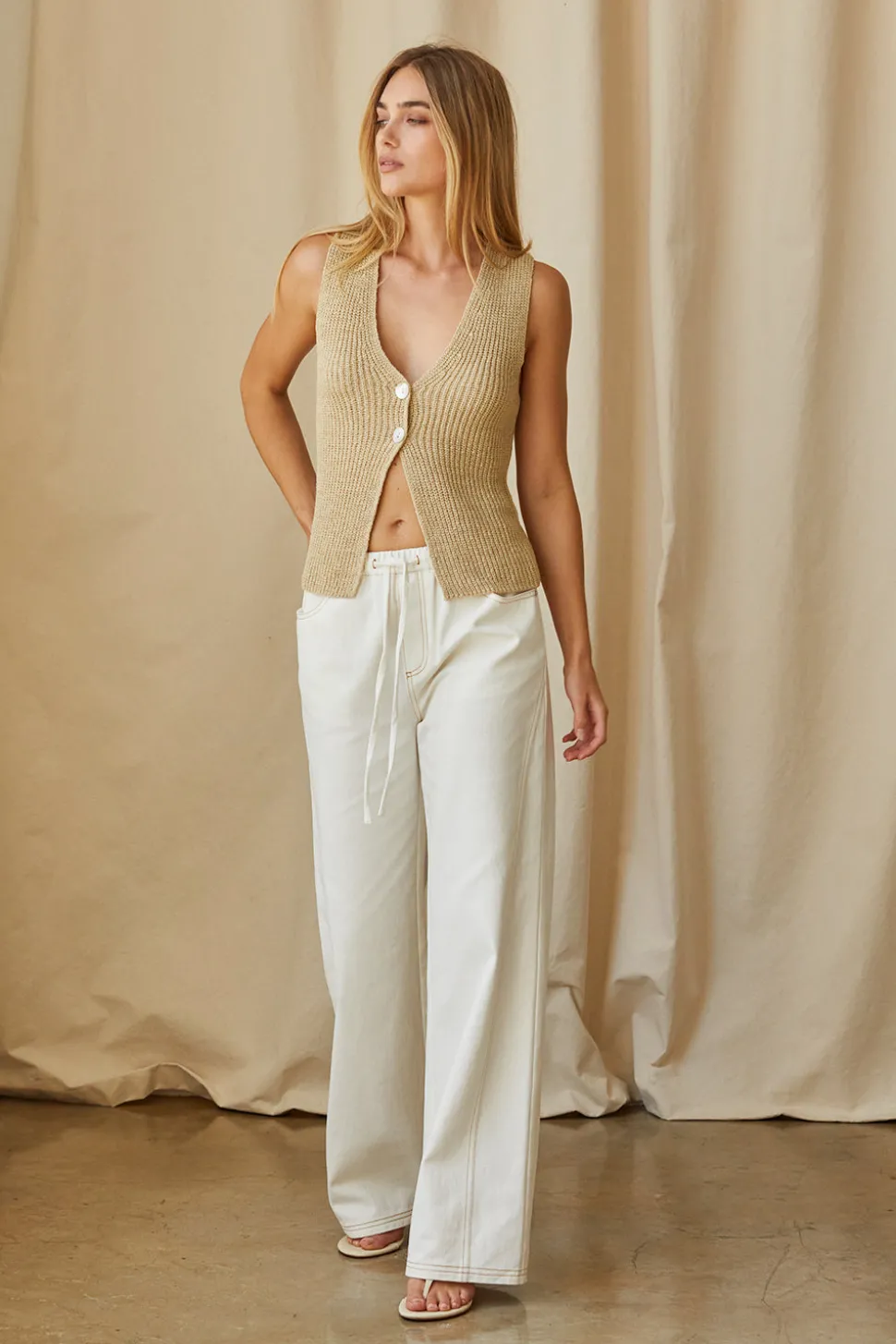Rena White Denim Pants