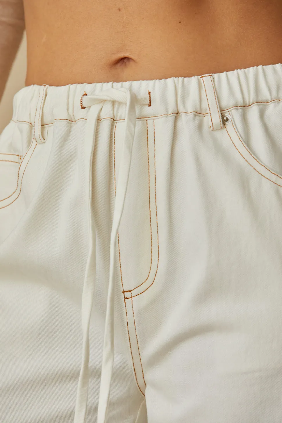 Rena White Denim Pants
