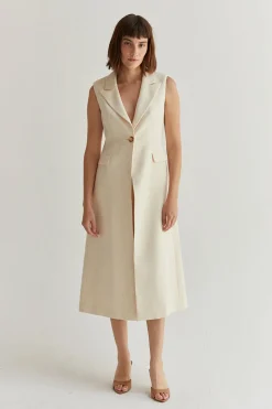 Sasha Sleeveless Long Blazer