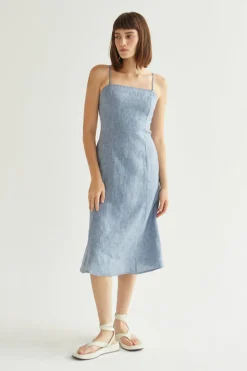 Sofia Linen Midi Dress