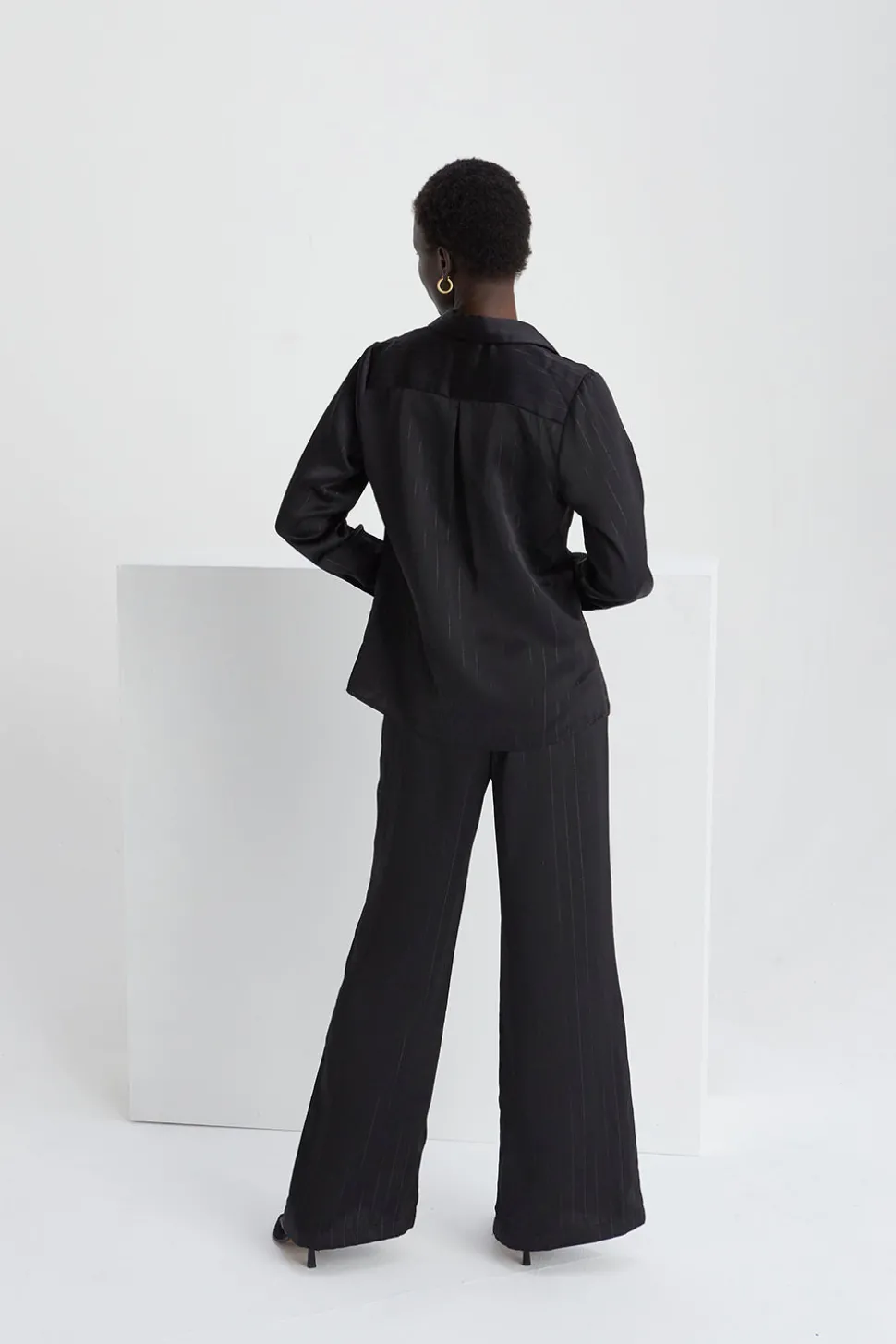 Tamara Satin Pinstripe Pants
