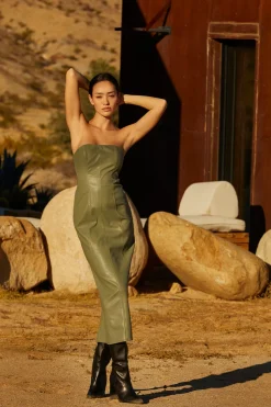Valentina Vegan Leather Tube Dress