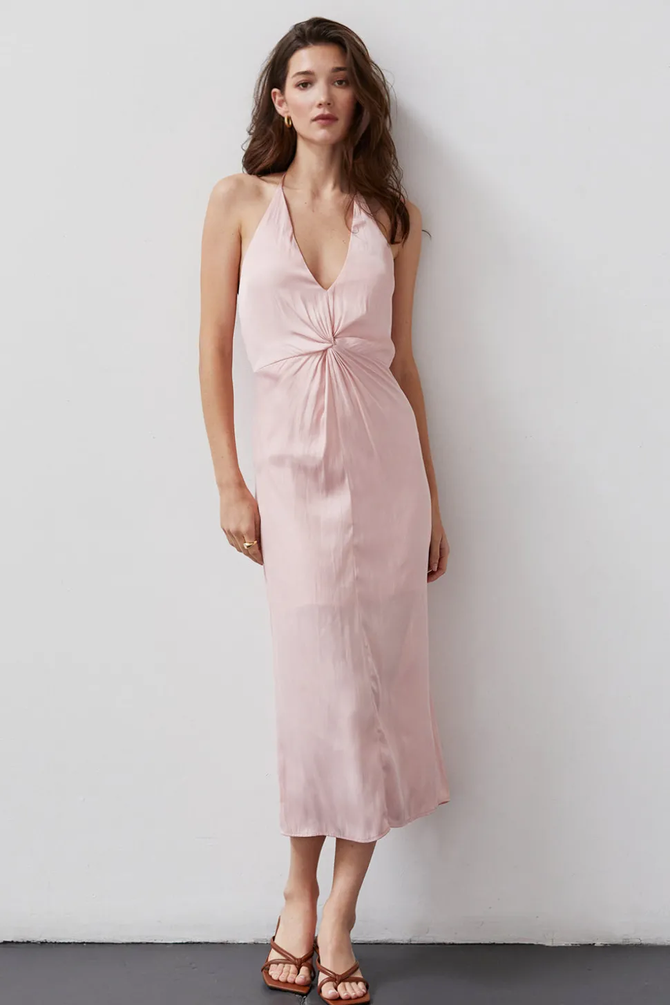 Victoria Satin Midi Dress