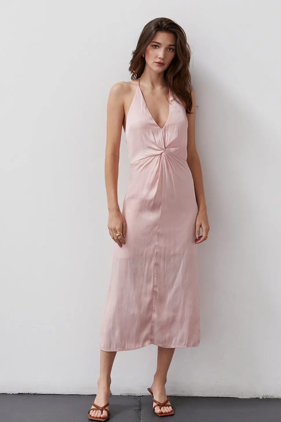 Victoria Satin Midi Dress