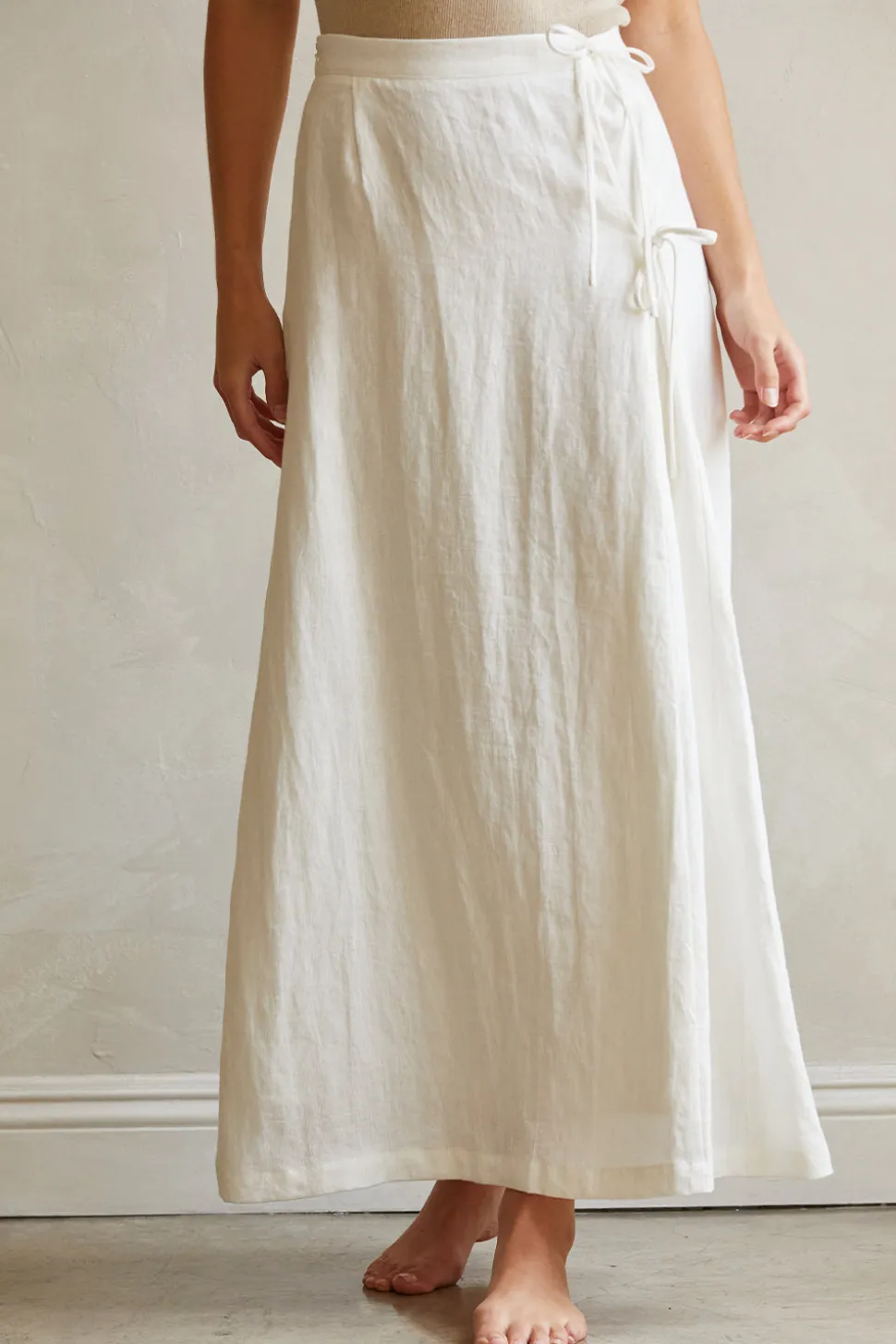 Wionna Faux Wrap Linen Maxi Skirt