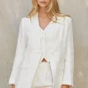Zoey Collarless Linen Blazer
